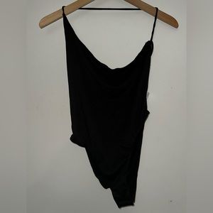 Black one strap body suit